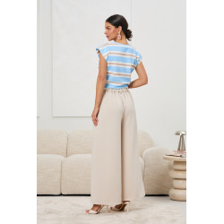 Spodnie typu palazzo z wiązaniem