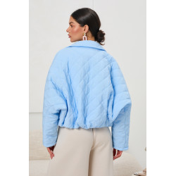 Pikowana kurtka oversize z kołnierzem