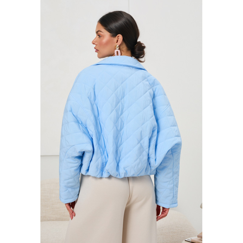 Pikowana kurtka oversize z kołnierzem