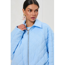 Pikowana kurtka oversize z kołnierzem