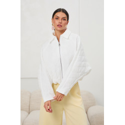 Pikowana kurtka oversize z kołnierzem