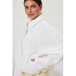 Pikowana kurtka oversize z kołnierzem