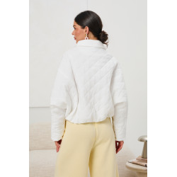 Pikowana kurtka oversize z kołnierzem