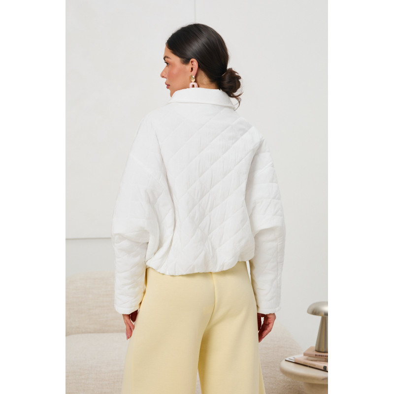 Pikowana kurtka oversize z kołnierzem