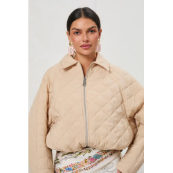 Pikowana kurtka oversize z kołnierzem