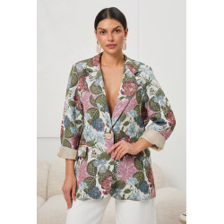 Elegancka marynarka w kwiatowy wzór