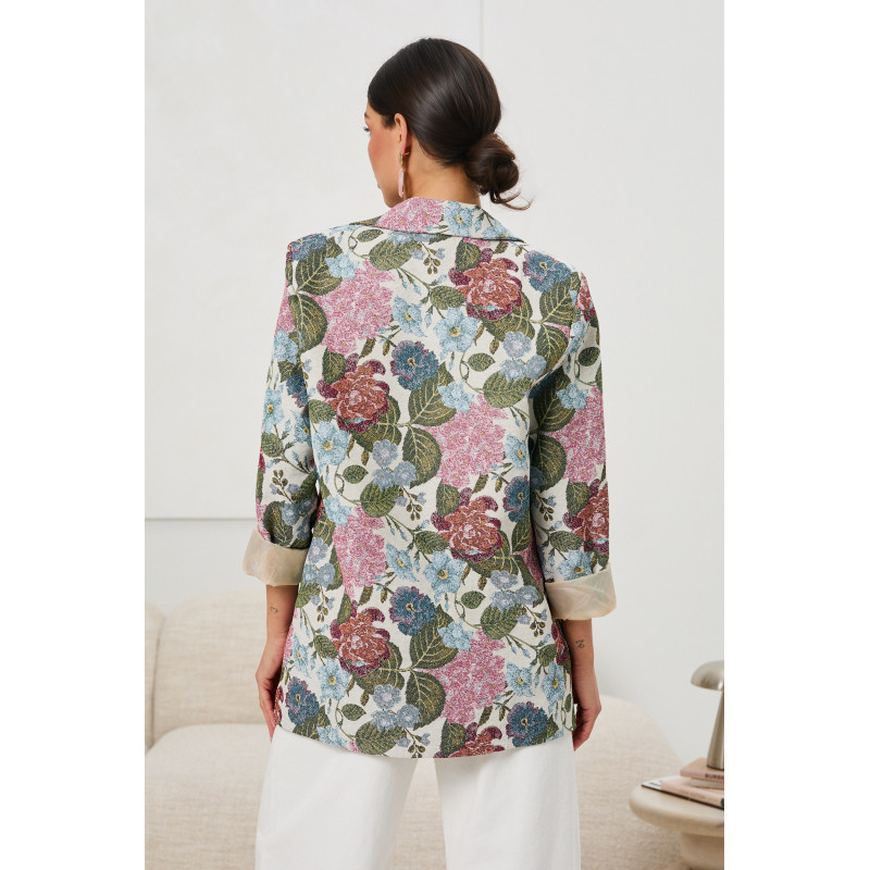 Elegancka marynarka w kwiatowy wzór