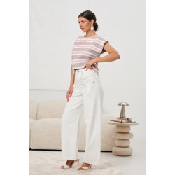 Jeansy wide leg ozdobnym haftem