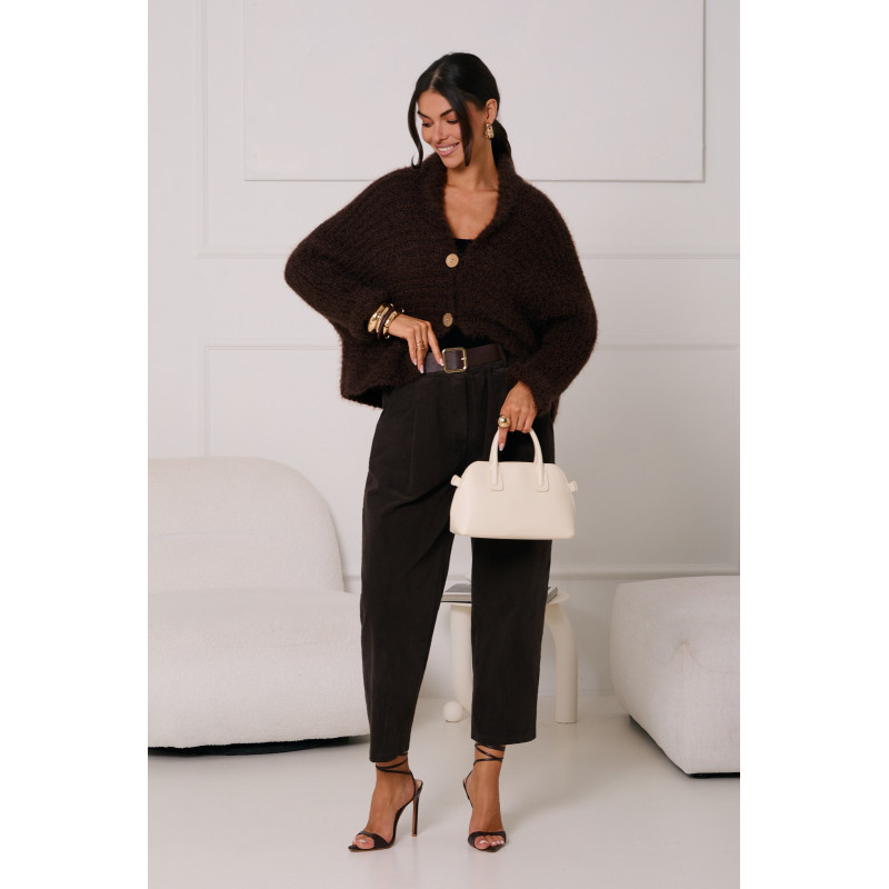 OVERSIZOWY KARDIGAN Z DUŻYMI GUZIKAMI