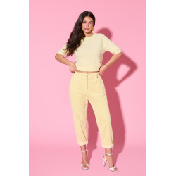 Klasyczne spodnie sztruksowe z prostą nogawką | Hurtownia odzieży z Włoch