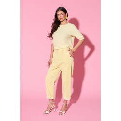 Klasyczne spodnie sztruksowe z prostą nogawką | Hurtownia odzieży z Włoch