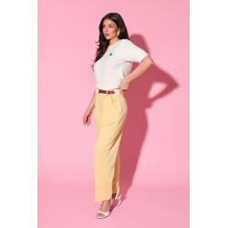 Spodnie z wysokim stanem z paskiem