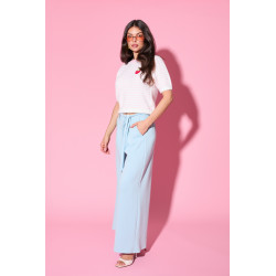 Spodnie typu palazzo z wiązaniem