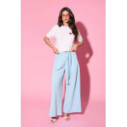 Spodnie typu palazzo z wiązaniem