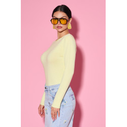 Sweter basic z gładkim wykończeniem dzianinowym