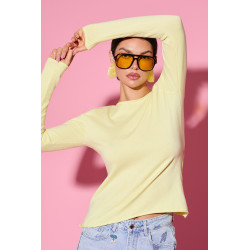 Sweter basic z gładkim wykończeniem dzianinowym