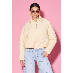 Pikowana kurtka oversize z kołnierzem