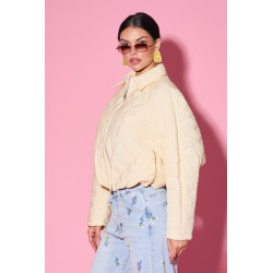 Pikowana kurtka oversize z kołnierzem