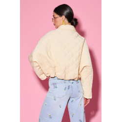 Pikowana kurtka oversize z kołnierzem