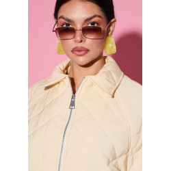 Pikowana kurtka oversize z kołnierzem