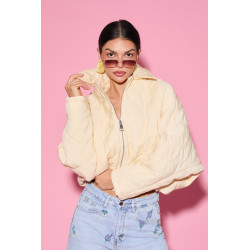 Pikowana kurtka oversize z kołnierzem