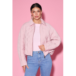 Pikowana kurtka oversize z kołnierzem