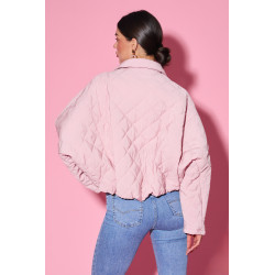 Pikowana kurtka oversize z kołnierzem