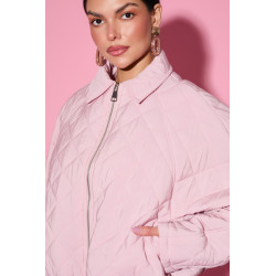 Pikowana kurtka oversize z kołnierzem