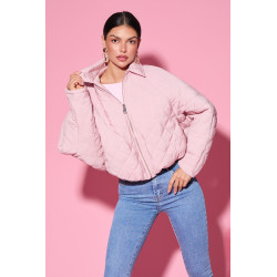 Pikowana kurtka oversize z kołnierzem