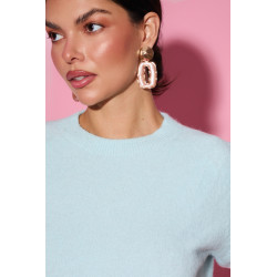 Dzianinowy sweter basic z krótkim rękawem