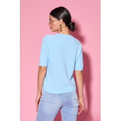 Dzianinowy sweter basic z krótkim rękawem