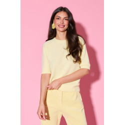 Dzianinowy sweter basic z krótkim rękawem