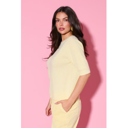 Dzianinowy sweter basic z krótkim rękawem