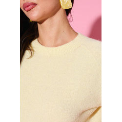 Dzianinowy sweter basic z krótkim rękawem