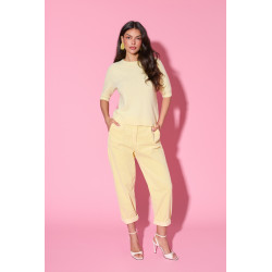 Dzianinowy sweter basic z krótkim rękawem