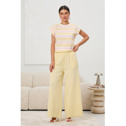 Wiskozowe spodnie dresowe typu wide leg