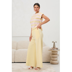 Wiskozowe spodnie dresowe typu wide leg