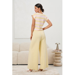 Wiskozowe spodnie dresowe typu wide leg