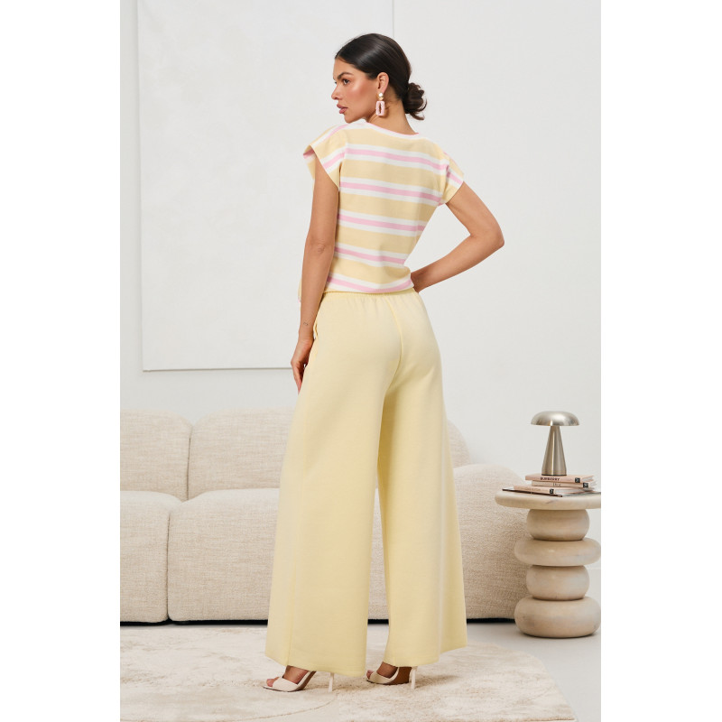 Wiskozowe spodnie dresowe typu wide leg