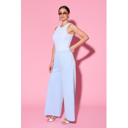 Wiskozowe spodnie dresowe typu wide leg