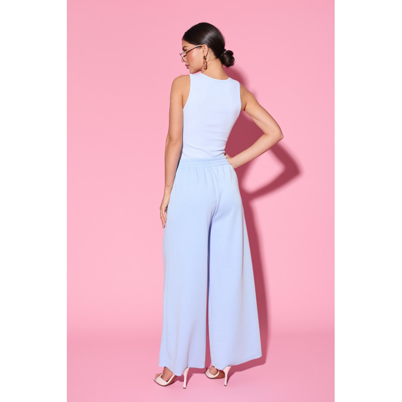 Wiskozowe spodnie dresowe typu wide leg