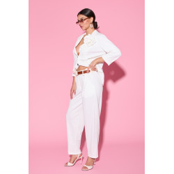 Spodnie z wysokim stanem z paskiem