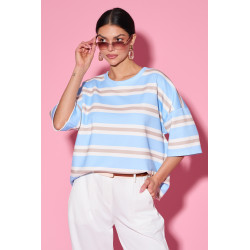Oversize’owa bluzka w pastelowe pasy