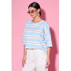 Oversize’owa bluzka w pastelowe pasy