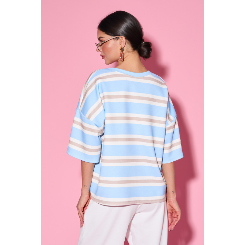 Oversize’owa bluzka w pastelowe pasy