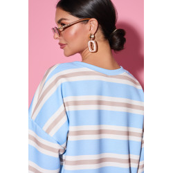 Oversize’owa bluzka w pastelowe pasy