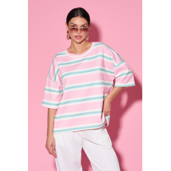 Oversize’owa bluzka w pastelowe pasy