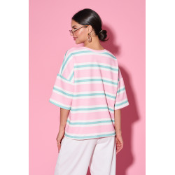 Oversize’owa bluzka w pastelowe pasy