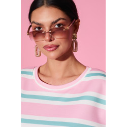 Oversize’owa bluzka w pastelowe pasy