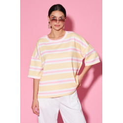 Oversize’owa bluzka w pastelowe pasy